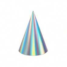 Set Of 24 Colorful For Party Hats Featuring A Rainbow Laser Design, Perfect For Birthday Celebrations And Gatherings With Friends. These Cone-Shaped Hats Come With An Elastic String And Are Ideal For Party Decor - View 5