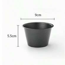 Nonstick Round Stainless Steel Pudding Cup Molds For Baking Cakes Muffins And Cheesecakes Easy Release Kitchen Bakeware - Black - View 11
