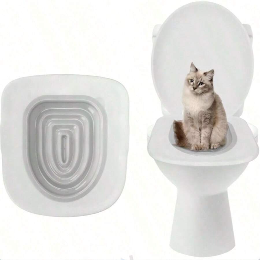 1PC Step-By-Step Cat Toilet Trainer, Double-Layer Detachable Reusable Kitty Potty Training System, Odor Control Easy Clean Cat Litter Box Alternative For Home Apartment Small Space - Multicolor - View 1