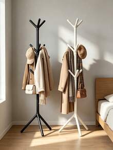 Giá treo áo khoác hình cây cho gia đình, giá treo đứng dễ lắp ráp, đế tam giác ổn định, thiết kế nhiều nhánh móc, phù hợp cho phòng ngủ hoặc lối vào - Nhiều màu - Xem 9