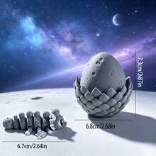 Cute Adorable 3D Printed Moon Dragon Egg Model Set Plastic Toy Ornament Desktop Decor Sculpture Holiday Gift - Multicolor - View 4
