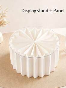 Foldable Cylindrical Tabletop Display Stand, Elegant White Paper Tube Display Rack For Wedding, Birthday Party & Mall Window Decoration - Multicolor - View 5