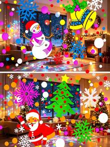 1pc Christmas Projection Light, USB Powered Christmas Projector, Landscape Decorative Light, LED Light, Decorative Atmosphere Light, Christmas Light, Holiday Decoration, Christmas Decoration, Suitable For: Party, Christmas, Gathering, Bedroom, Living Room, Outdoor - Multi-color light - View 5