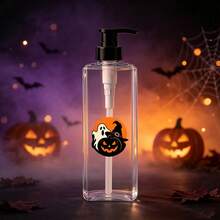 1pc/2pcs/3pcs 400ml Pumpkin And Ghost Cartoon Pattern Transparent Square Soap Dispenser, Refillable Shampoo, Body Wash And Conditioner Dispenser, Halloween Theme - Suitable For Halloween, Shower, Hotel, Kitchen Use - No Electricity Required - Clear - View 3