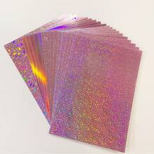 24 Sheets Metal Laser Handmade Cardstock Set, A4 Multicolor Shiny Glitter Thick Paper, Starlight Shimmer Texture, Gift Box Packaging / Party Decoration / Scrapbook DIY / Greeting Card Making Specialized Craft Paper - 24-pack Assorted Holographic Cardstock - View 14