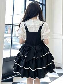 Women's Colorblock Cute Lolita Pinafore Dress, Suitable For Holiday Party And Performance Wear - Black - View 6