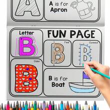 Preschool Alphabet Learning Notebooks, A-Z Letter Tracing Handwriting Practice, Coloring & Fun Pages, Animal Word Recognition, Connect The Dots, Early Writing Worksheets, Interactive Educational Activity Notebooks - Alphabet Learning Notebooks - View 3