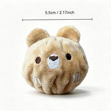 Cute Bear Pet Interactive Bouncing Sound Toy Ball, Dog And Cat Play Boredom Relief Companion Toy, Sound-Attracting For Dogs And Cats, Durable Bite-Resistant Material, Slow Rebound Pet Companion Play Toy - Brown - View 9
