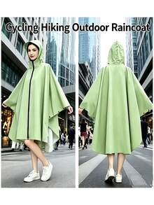 1pc Unisex Hooded Rain Poncho, Waterproof Cape-Style Raincoat, Lightweight Packable Rainwear For Outdoor Cycling Hiking Travel - Stylish Heavy-duty Raincoat - View 2