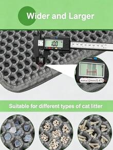 Detachable Cat Litter Mat With Hook And Loop, Double Layer Honeycomb Cat Litter Collection Mat, Smooth Bottom Non-Slip Pet Cat Litter Trapping Mat, Suitable For Cat Litter Box - Multicolor - View 6