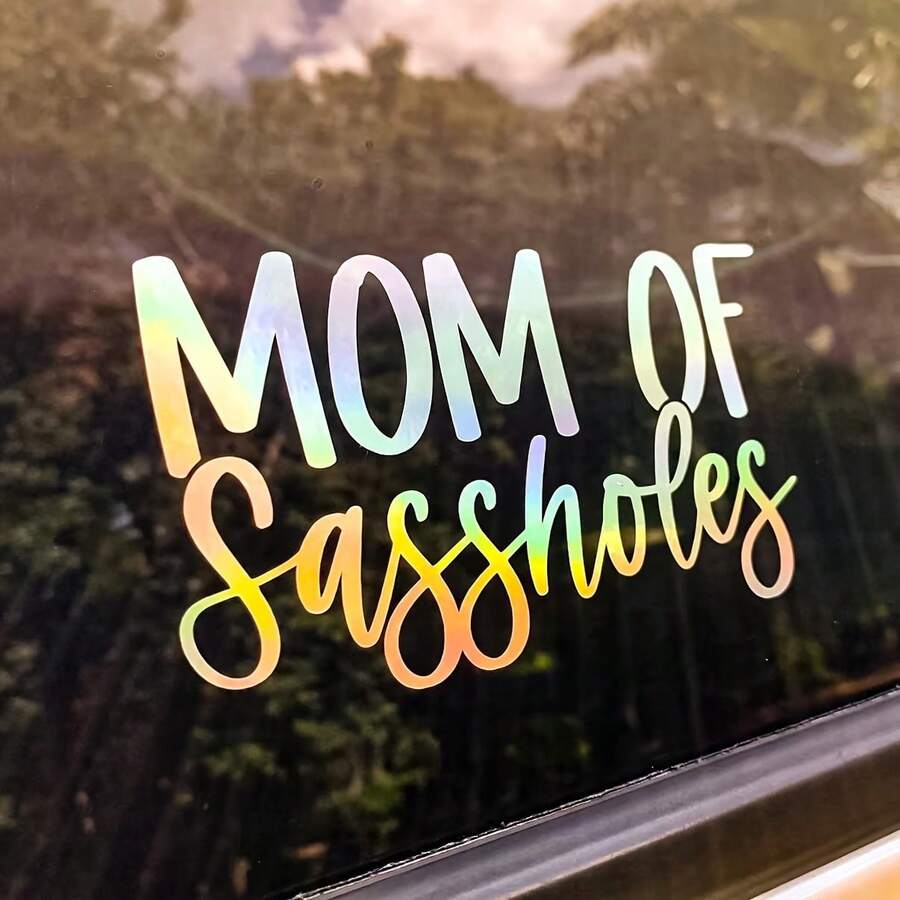 Sassholes Mom Laser Engraved Stickers, Truck & Van Vinyl Decals, Cute ...