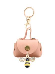 Mini Handbag Keychain Features A Bee Charm Accessories Series, Coin Wallet,Portable Small Bag Pendant,For Change,Earphone,Coins,Lipstick - Multicolor - View 16