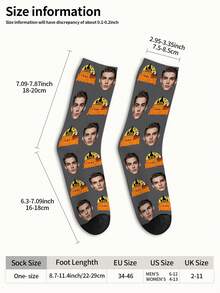 1 Pair Customized Face Pattern Socks, Personalized Photo Socks, Custom Printed Socks, Funny Face Socks, Custom Pattern Socks, Print Any Face Pattern On Socks, Anniversary Gift, Halloween Gift, Unique Birthday Gift, Personalized Collectible - Multicolor - View 7