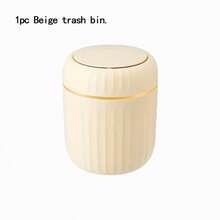 3pcs [Double Layer] Modern Mini Desktop Trash Cans, 16cm Compact Round Small Waste Bins, Stylish Desktop Trash Cans, Suitable For Office Desk, Mini Trash Cans, Trash Cans, Bathroom Vanity Area, Kitchen Countertop, Bedroom And Coffee Table, Black/White - Multicolor - View 13