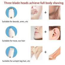 Electric Multi-Function Shaver 3-In-1 Eyebrow Trimmer Nose Hair Clipper Rechargeable Razor Body Armpit Hair Shaver Women's Epilator Razor Private Area Shaver Portable Gift Women's Gift Father Dad Gift - SRM-701 - View 8