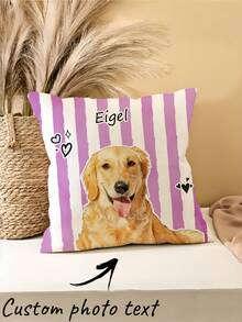 1pc Customizable Name And Text Printed Soft Pillowcase, Personalized Throw Pillow Cover For Wedding Holiday Room Decor, No Pillow Insert, Durable, Breathable, Washable Fabric, Birthday Gift - Multicolor - View 13
