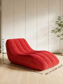 1pc 3 Colors Optional PVC Inflatable Lounge Chair, Outdoor Camping Reclining & Sleeping, Portable Sofa, Foldable, Camping, Beach Inflatable Sofa Chair, Ergonomic S-Shaped Inflatable Sofa, Outdoor & Indoor Dual Use, Thickened Wear-Resistant Slouchy Inflatable Lounge Chair, Christmas, Halloween - Multicolor - View 8