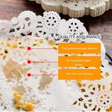 100/300/500pc White Lace Paper Doilies, Oil-Proof Absorbent Disposable Placemats, Round And Rectangular Lace Tablecloths, Suitable For Cakes, Desserts, Fried Foods, Wedding Party Tableware And Handicraft Decoration - View 6