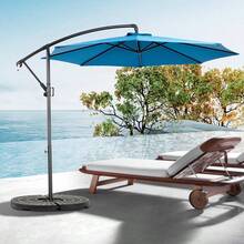 Best Choice Products 10ft Offset Hanging Market Patio/Easy Tilt Adjustment, Polyester Shade, 8 Ribs Backyard, Poolside - ( Dark Blue ) (No Base) - 深藍色 + 鋼鐵 + 花園與戶外 - 查看 1