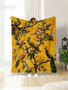 1pc 2D Ditsy Floral Pattern Soft & Comfortable Blanket, Outdoor Camping Leisure Blanket, Multi-Purpose Throw Blanket For Sofa, Bed And More, Suitable For Home, Picnic, Travel, All Seasons Comfort, Gift Blanket For Family And Friends - Multicolor - View 9