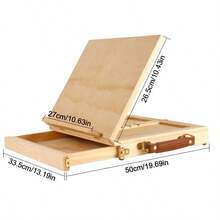 Portable Wooden Table Easel Box With Storage Folding Artist Easel Adjustable Drawers - A - View 2