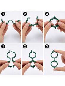 Plant Support Clips 150 Pcs For Stems And Growing Shoots, Green PP And HDPE Snap Fasteners For Tomatoes, Easy Tool Free Attachment To Strings Stakes And Garden Supports, Reusable Moisture Resistant Design Ideal For Garden Plants - A - View 2