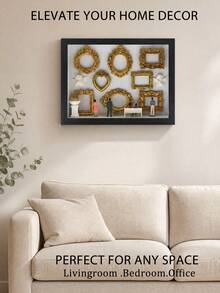 1 Set DIY Mini Museum Shadow Box Frame Kit With Customizable Photo Display And Miniature Figurine, Unique Personalized Keepsake Or Decor For Halloween/Christmas Gift Or Home Decoration - 8-inch Square - View 3