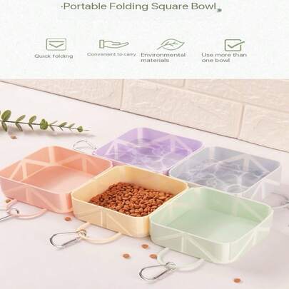 Cuenco portátil plegable de silicona para perros, 12 oz (350 ml) plato plegable de viaje para mascotas para agua y comida con mosquetón, adecuado para senderismo, camping. Recipiente portátil a prueba de fugas para comida y agua, adecuado para perros y gatos, cuenco de viaje al aire libre para mascotas de color púrpura, cuenco plegable para gatos y perros, cuenco portátil de silicona para beber al aire libre, cuenco para comida de perro, cuenco para gato, cuenco de camping