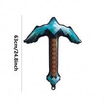 4pcs 77cm Handheld Blue Pixel Sword Shaped Cartoon Toy Balloons, Suitable For Birthday Outdoor Party Decoration - View 9