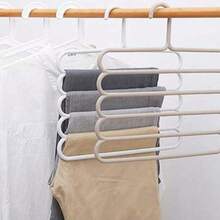 10-Pack/5 Packs/4 Packs/2 Packs Wardrobe Storage Hangers, Plastic 5-Layer Scarf Hanger, Optional Upgraded Thickened Model, More Sturdy And Durable, Wardrobe Pants Hanger, Scarf Tie Storage Hanger - White - View 6