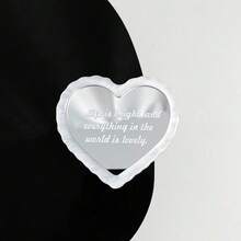 1pc English Heart Mirror Makeup Phone Stand Airbag Telescopic Phone Back Sticker Desktop Movie Watching Stand Portable - Multicolor - View 8