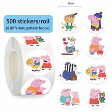 500 miếng/cuộn nhãn dán cuộn hình heo hoạt hình dễ thương, decal DIY cho hành lý, điện thoại, guitar, scrapbook, chống nước, quà tặng tiệc - Xem 3