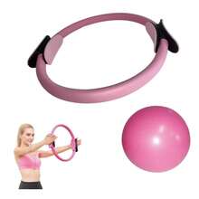 Best-Selling Pilates Shaping Kit Pink Yoga Ball Yoga Ring Pilates Fitness Set - A - View 1