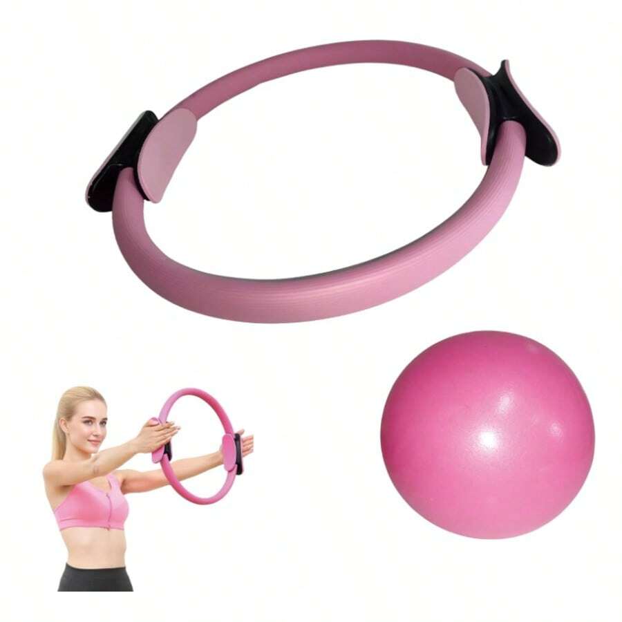 Best-Selling Pilates Shaping Kit Pink Yoga Ball Yoga Ring Pilates Fitness Set - A - View 1