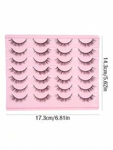 14 Pairs Natural Eye Faux Mink Eyelashes | Soft Band3D Lightweight Short | Create A Natural Soft Fluffy Effect, Suitable For Everyday Commute, Dates, Brunch,Wedding Guests, Travel And Holiday Makeup. False Eyelashes - View 2