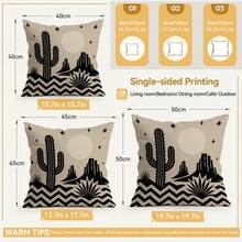 4pcs/1pc Western Desert Geometric Pattern Pillow Covers, Single-Sided Printed Pillow Covers, Suitable For Living Room, Bedroom, Home Decor, All-Season Pillow Covers - Multicolor - View 3