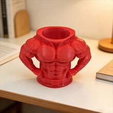 Funny Muscle Man Shaped Pen Holder, Creative Desktop Storage Bucket, Student Gift, Makeup Brush Organizer - Multicolor - View 4