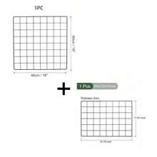 1pc Wire Mesh Panel Decorative Board, Photo Display Rack, Suitable For Home Office, Metal Grid Photo Wall Display Stand, Multi-Purpose Wall Mounted, Back To School Bedroom Decor - Multicolor - View 14