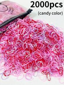 6000/5000/3000/2000pcs Mini Solid Color Disposable Hair Ties, Strong And Durable Small Hair Bands, Gentle On Hair, Suitable For Daily Use - Multicolor - View 29
