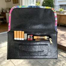 Portable Large‑Capacity Storage Bag, Multi‑Compartment Design With Zipper Pocket And Card Slot, Flip‑Open Travel Accessories Organizer Bag, Practical Gift For Daily Use, Christmas Gift For Family And Friends - Flip-top Storage Bag - View 2