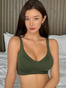 DAZY Women's Seamless Bra - Adjustable Shoulder Straps, Wireless Support, Suitable For Daily Wear, Ultra Soft And Breathable Fabric,Women's Spring Clothing - Green - View 6