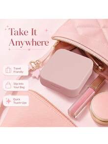 60pcs/Box Practical Pink Makeup Mirror With Star Decoration Beauty Patch, Portable Travel Makeup Mirror Box, Fashion Facial Accessory, Suitable For Daily Makeup, Party And Gift - Multicolor - View 4