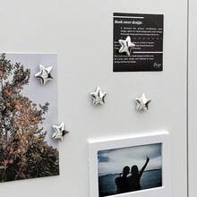10 buah Magnet Kulkas Bintang Perak, Stiker Magnetik Panel Akustik, Dekorasi Kulkas Dapur, Dekorasi Pintu Kulkas, Klip Foto, Hadiah Liburan - A - View 3