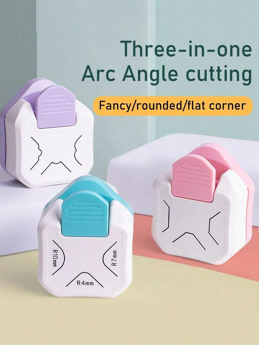 2/1pc 3-In-1 Manual Corner Punch, Heavy Duty Cutter, DIY Paper Trimmer, Suitable For R4/R7/R10mm Dies, Portable Paper Cutter For Cards, Photos, DIY Scrapbooking, Straight And Rounded Corner Trimming Tool, Back To School Supplies, Christmas Gift, Stationery - Style 2 - View 1