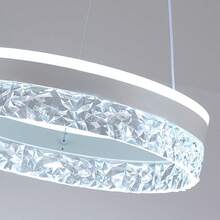 Round Ring Crystal LED Pendant Light, Modern Circular Pendant Lamp, Dimmable 3-Color Light, Adjustable Hanging Cable, Gold Black White Optional, Suitable For Dining Room Kitchen Island Breakfast Bar Indoor Decoration Ceiling Lighting - Multicolor - View 11