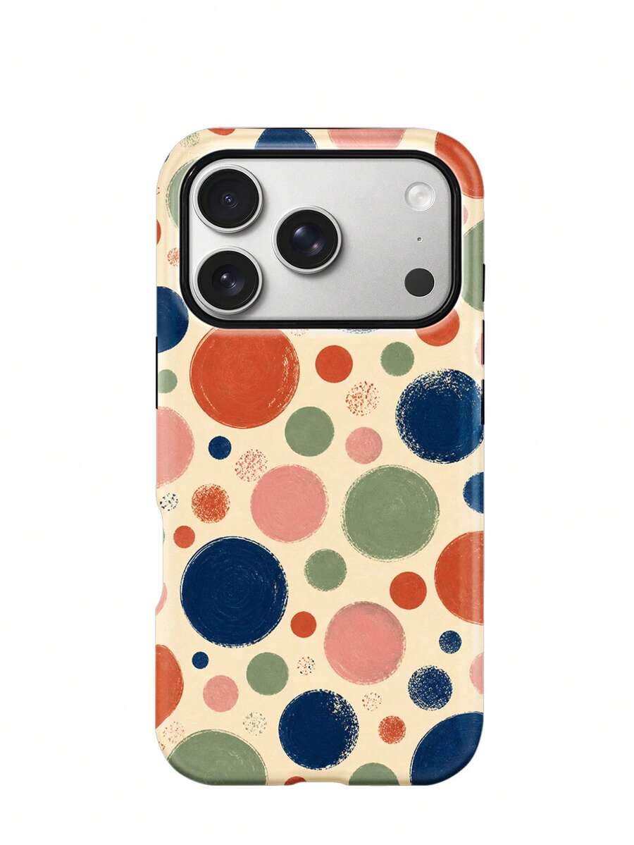 Colorful High Contrast Polka Dot Case For IPhone18 Pro Max,17,17Pro Max,16Pro,15Pro Max,13pro,15,14,14Pro,13,12,11 - Hand-painted Polka Dots - View 1