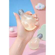 1pc Light Bulb Shaped Squeeze Toy, Glowing Night Light Flexible Hand Toy, Transparent Creative Desktop Ornament, Suitable As Small Gift For Teenagers And Adults - Multicolor - View 7