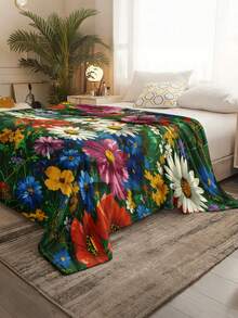 Soft And Comfortable Exquisite Printed Cute Animal Blanket, 2D Flat Print Pattern Multi-Purpose Blanket For Sofa, Bed And More, Outdoor Camping Leisure Blanket, Suitable For Home, Picnic, Travel, All Seasons Comfort, Modern Style, Polyester, Machine Washable - Multicolor - View 5