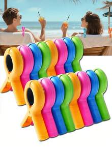 No-Mark Large Plastic Clothespins For Drying Clothes, Bed Sheets, Blankets And Socks, Windproof Laundry Clips - Multicolor - View 1
