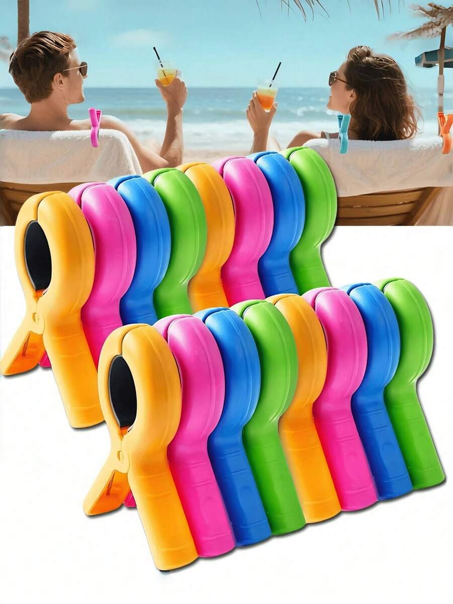 No-Mark Large Plastic Clothespins For Drying Clothes, Bed Sheets, Blankets And Socks, Windproof Laundry Clips - Multicolor - View 1